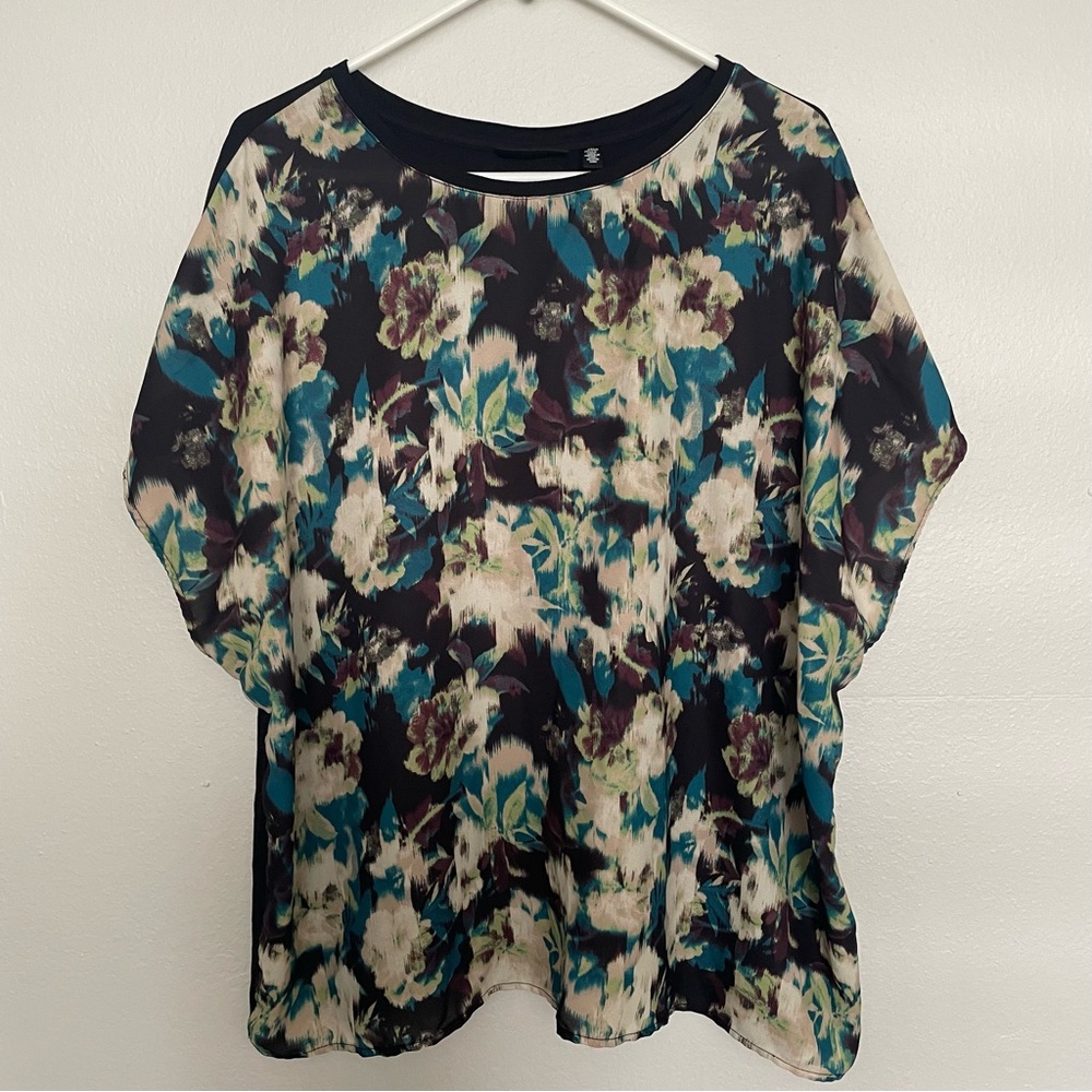 RAFAELLA Floral Blouse Women’s Plus Size 2X Floral Top Short Sleeve Blouse